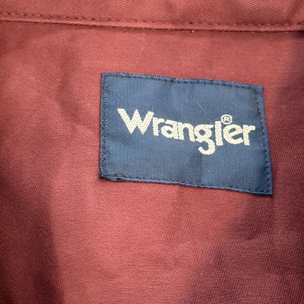 Wrangler Cowboy Cut Western Shirt Burgundy Cotton Snap Front Tall 2XT MS70719 - Picture 5 of 11